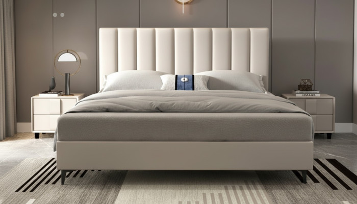 Design Holz Leder Betten 180x200cm Möbel Schlafzimmer Hotel Betten