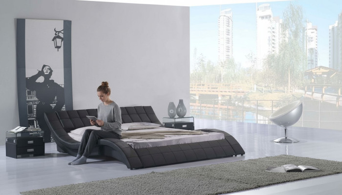 Doppel Hotel Betten Ehe Schlaf Zimmer Leder Bett Polster Design Luxus