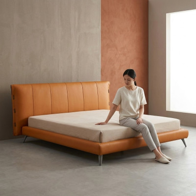 Polster Doppel Betten Metall Design Luxus Bett Schlafzimmer Italienisches