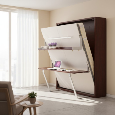 Schreibtisch Regal Bett 2in1 Funktions Schrankbett Möbel Tisch Wandbett Betten