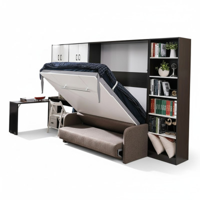 Schrank Bett mit Sofa Polster Wand Schränke Schlaf Bett klapp Möbel + Couch Neu