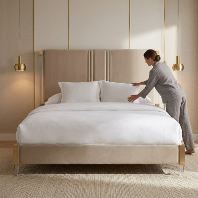 Luxus Doppel Hotel Betten Schlaf Zimmer Leder 180x200cm Bett Polster Design Neu