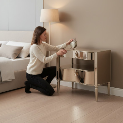 Nachttisch Luxus Nachtschrank Kommode Konsole Beistell Schublade Konsolen Design