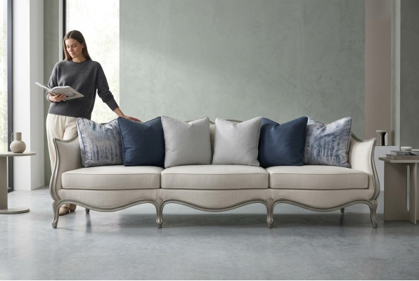 Design Sofa 3 Sitzer Stoff Couch Sofa Polster Sofas Wohnzimmer Dreisitzer Möbel