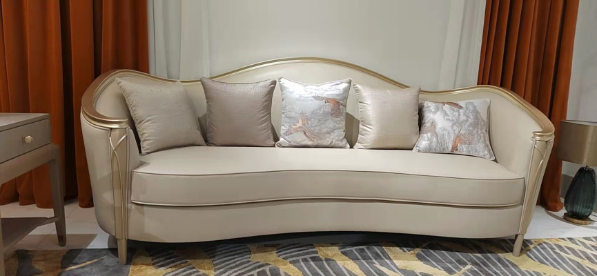 Luxus Sofa Möbel Wohnzimmer Sofas 3 Sitzer Couch Echtholz Italienischer Stil Neu