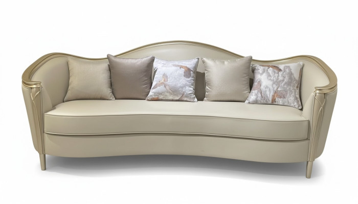 Luxus Sofa Möbel Wohnzimmer Sofas 3 Sitzer Couch Echtholz Italienischer Stil Neu