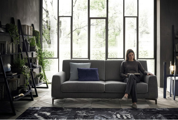 Design Grau Sofa 3 Sitzer Modern Stoff Couch Sofa Polster Sofas Luxus alfitalia