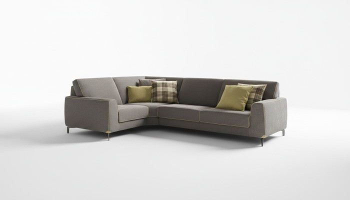 Italienische Eckcouch Sofa Couch Sofas Couchen Eck Garnitur Möbel Stoff Textil