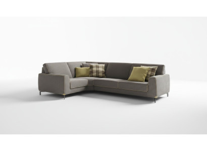 Italienische Eckcouch Sofa Couch Sofas Couchen Eck Garnitur Möbel Stoff Textil