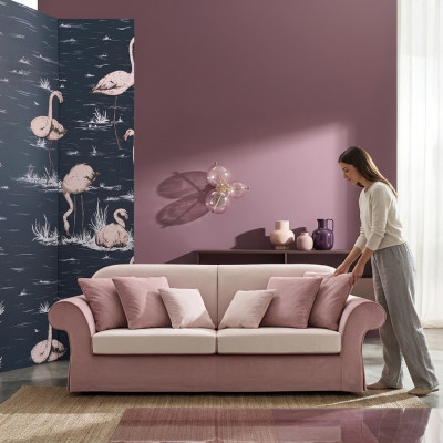 Klassische Polstermöbel Sofas Design Luxus Couch Sofa Textil Sofas Rosa 3 Sitzer