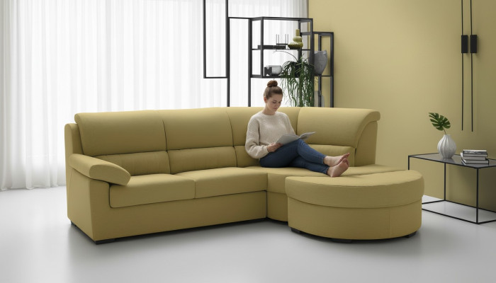 Italien Möbel Textil Gelb Moderne Luxus Ecke Couch L-Form Edel Modern alfitalia