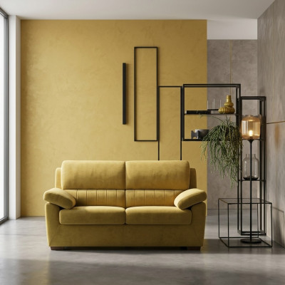 Modern Style Sofa Italien 2-er Textil Holzrahmen Wohnzimmer Couch Sofa alfitalia