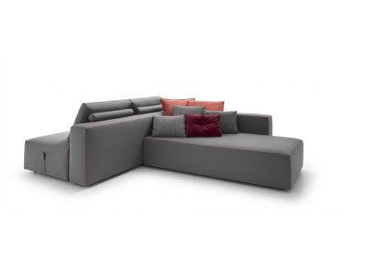 Sofa L-Form Textil Couch Ecke gepolstert Sitz Sofa Wohnzimmer modern alfitalia