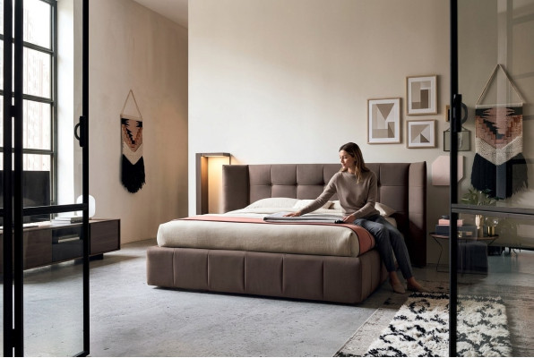 Doppelbett Bett Ehebett Design Luxus Luxur Polsterbett Designbett Textil Betten