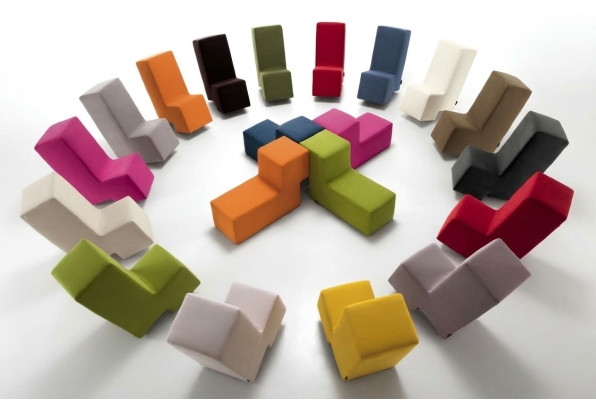 Hocker Ottoman Chaise Lounge Sitzbank Wohnzimmer Möbel gepolstert Fuß Italien