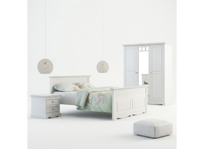 Designer Schlafzimmer Bett 2x Nachttische Kleiderschrank Set Neu 180x200cm 4tlg