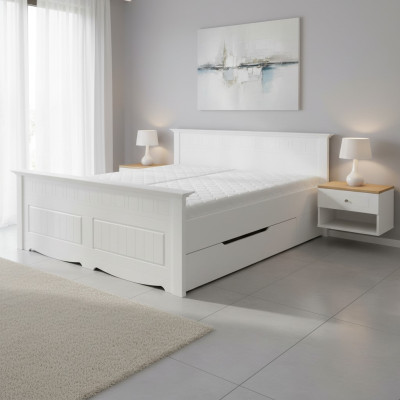 Lit Rembourrage Design Holzbetten Double Lits Blanc 180x200 Sommeil Chambre