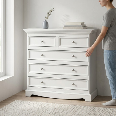 Landhaus Kommode Holz Anrichte Hoch Schrank Schränke Sideboard Kommoden Möbel
