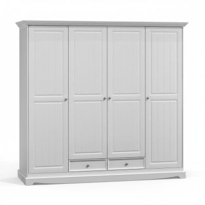 Kleiderschrank Schränke Schrank Schrankwand Klassische Holz Landhaus Weiß Neu