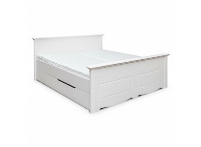 Doppelbett Bett Bettrahmen Betten Ehebett Polsterbett Holz Möbel Weiß Bauern