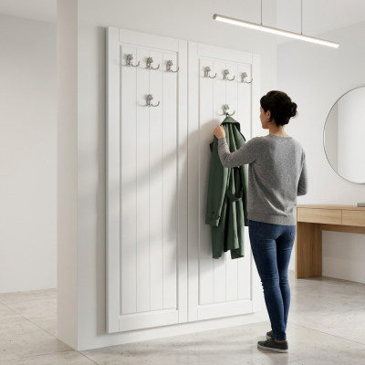 Wand Garderobe Ständer Garderobenständer Diele Hacken Holz Aufhänger Landhaus