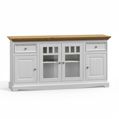 Vitrinenschrank Küchenbüfett Landhaus Regal Anrichte Schrank Buffet Vitrine neu