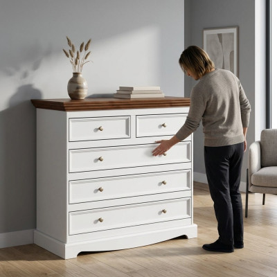 Kommoden Landhaus Edel Luxus Schränke Holz Kommode Hoch Schrank Side Low Board