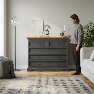Kommoden Sideboards 5 Schubladen Hochschrank Schrank Regal Kommode Sideboard Neu