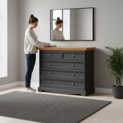 Kommode Luxus Kommoden Landhaus Design Möbel Polster Holz Konsole Schwarz Board