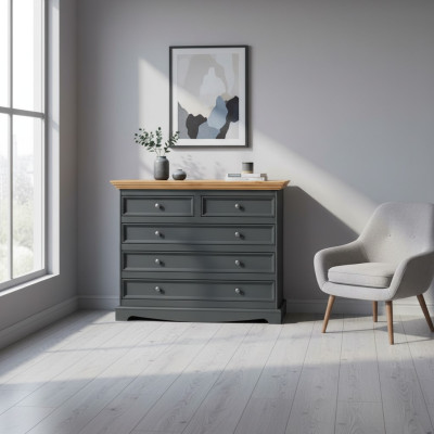 Kommode Luxus Kommoden Landhaus Design Möbel Polster Holz Konsole Schwarz Board