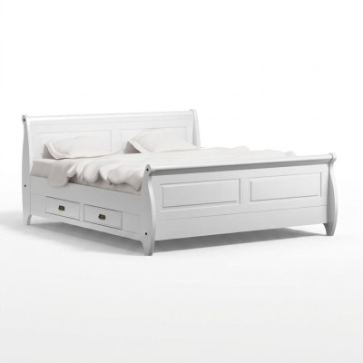 Landhaus Stil Luxus Bett Doppelbett Doppelbetten Weiß Betten Schlafzimmer