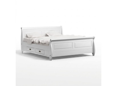 Landhaus Stil Luxus Bett Doppelbett Doppelbetten Weiß Betten Schlafzimmer
