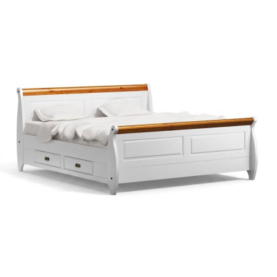 Luxus Bett Doppelbett Landhaus Stil Doppelbetten Weiß Schlafzimmer