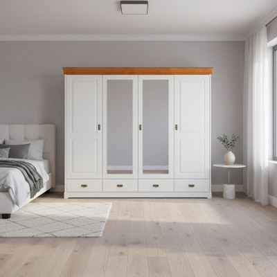 Kleiderschrank Landhaus Stil Schrank Kleider Schränke Holz Möbel Weiss Regal