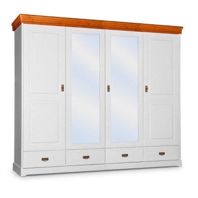 Kleiderschrank Landhaus Stil Schrank Kleider Schränke Holz Möbel Weiss Regal