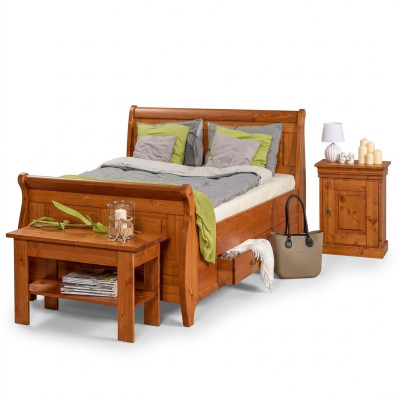 Luxus Bett 2x Nachttisch 3tlg. Set Betten Doppelbett Schlafzimmer Hotel Ehe Neu