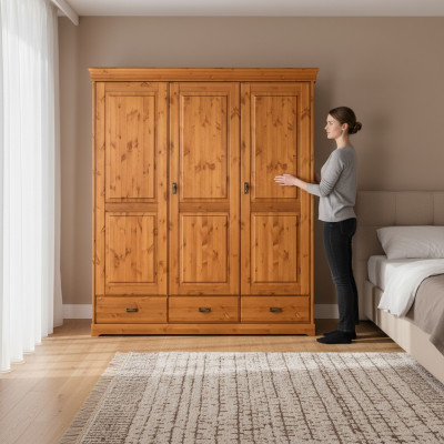 Kleiderschrank Holz Schlafzimmer Schrank Modern Stil Schränke mehrzweck Regale