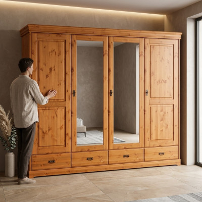 Kleiderschrank Landhaus Stil Möbel Schrank Holz Schlafzimmer Schränke Braun Neu