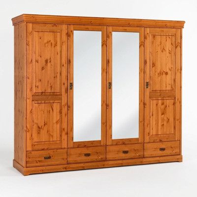 Kleiderschrank Landhaus Stil Möbel Schrank Holz Schlafzimmer Schränke Braun Neu