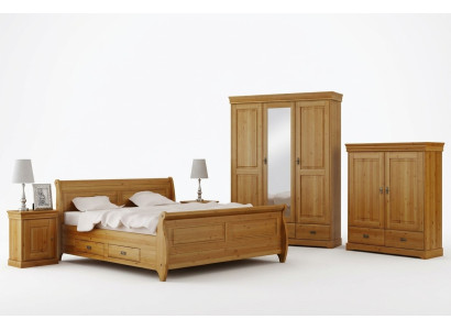 Design Schlafzimmer Garnituren Komplett Bett Kleiderschrank Nachttisch 5tlg.Set
