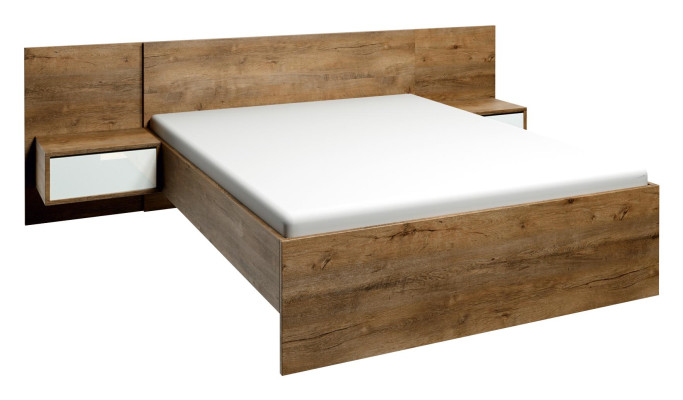 Komplettes Schlafzimmer Set Bett Nachttisch Kleiderschrank Kommode Design 5 tlg.