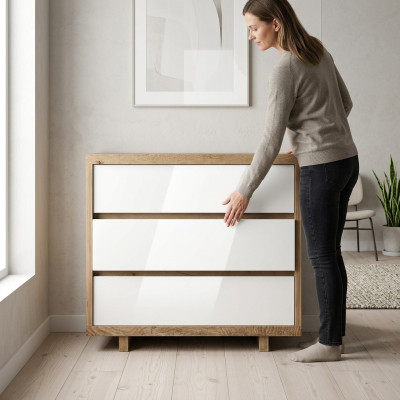 Schrank Regal Luxus Anstrakt Wohn Zimmer Design Kommode Anrichte Side Lowboard
