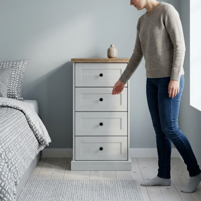Landhaus Stil Möbel Hoch Kommode Schrank Designer Schränke Weiß Sideboard