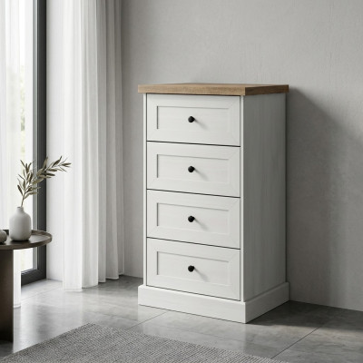 Landhaus Stil Möbel Hoch Kommode Schrank Designer Schränke Weiß Sideboard