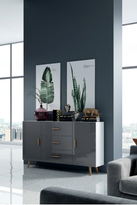 Kommoden Wohnzimmerschrank 140cm XL Low Boards Moderne Holz Kommode Sideboard