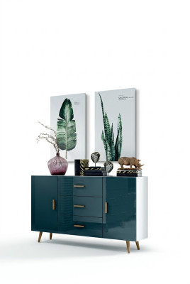Kommoden Wohnzimmerschrank 140cm XL Low Boards Moderne Holz Kommode Sideboard