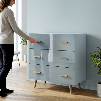 Design Kommode Holz Schrank Hochschrank Anrichte Schubladen Schränke Kommoden