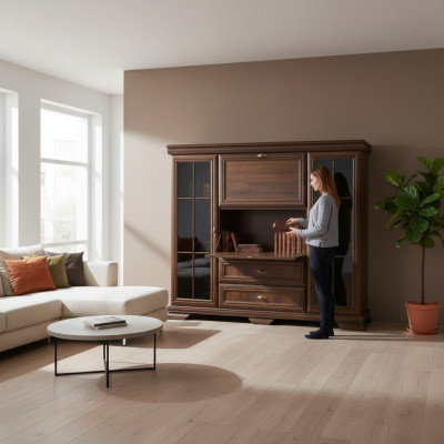 Schränke Holz Kommode 158cm Kommoden Schrank Anrichte Kommode Massivholz