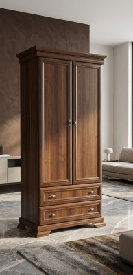 Schlafzimmer Kleiderschrank 2 türiger Holz Wandschrank Schrank Kleiderschränke