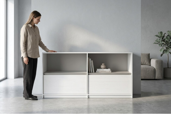 Kommode Schrank in verschiedenen Farben 2 Schubladen Anrichte Highboard Kommoden